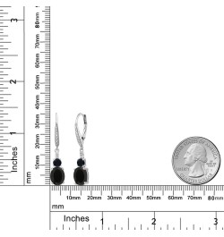 925 Sterling Silver Black Onyx and White Lab Grown Diamond Dangle Earrings for Women (4.47 Cttw, Oval 9X7MM) $42.35 Earrings