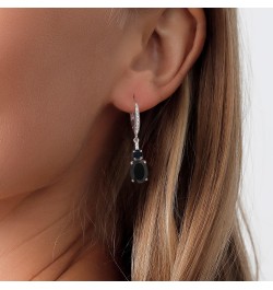 925 Sterling Silver Black Onyx and White Lab Grown Diamond Dangle Earrings for Women (4.47 Cttw, Oval 9X7MM) $42.35 Earrings