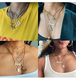 Angel Number Necklace 111 222 333 444 555 666 777 888 999 Necklace Silver Old English Necklace Gold Number Necklace Stainless...