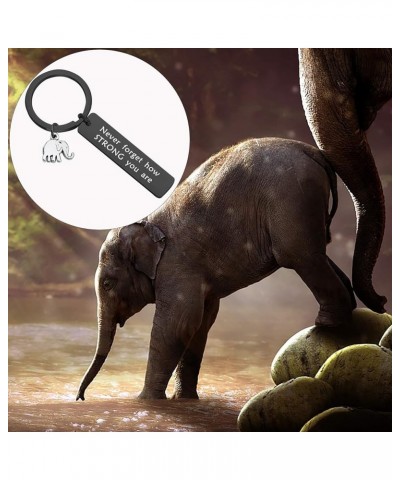 Elephant Keychain Never Forget How Strong You Are Strength Jewelry Uplifting Gift For Friend Family Animal Lovers Never Forge...