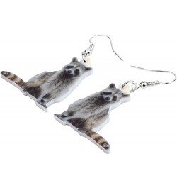 Acrylic Raccoon Ringtail Earrings Drop Dangle Sweet Wild Animal Jewelry For Women Girl Charms Grey,White $6.23 Earrings