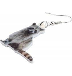 Acrylic Raccoon Ringtail Earrings Drop Dangle Sweet Wild Animal Jewelry For Women Girl Charms Grey,White $6.23 Earrings