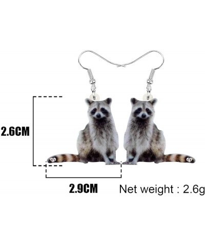 Acrylic Raccoon Ringtail Earrings Drop Dangle Sweet Wild Animal Jewelry For Women Girl Charms Grey,White $6.23 Earrings