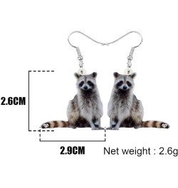 Acrylic Raccoon Ringtail Earrings Drop Dangle Sweet Wild Animal Jewelry For Women Girl Charms Grey,White $6.23 Earrings