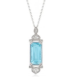 4.80 Carat Sky Blue Topaz Pendant Necklace With Diamond Accents in Sterling Silver 20.0 Inches $77.70 Necklaces