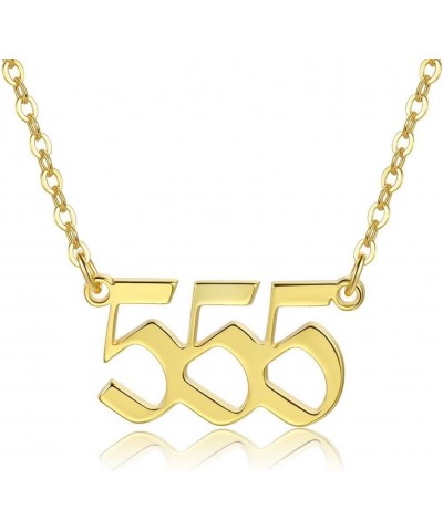 Angel Number Necklace 222 333 444 888 555 111 777 999 666 Necklace Gold Plated Bling Angel Choker Pendant Necklace for women ...