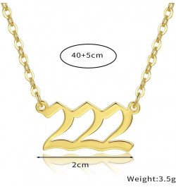 Angel Number Necklace 222 333 444 888 555 111 777 999 666 Necklace Gold Plated Bling Angel Choker Pendant Necklace for women ...