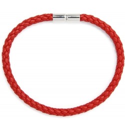 Hand Braided Leather Bracelet – Stackable Wrap Bracelets for Men & Women, Wristband with Magnetic Clasp by KEVA Red $11.00 Br...