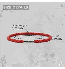 Hand Braided Leather Bracelet – Stackable Wrap Bracelets for Men & Women, Wristband with Magnetic Clasp by KEVA Red $11.00 Br...