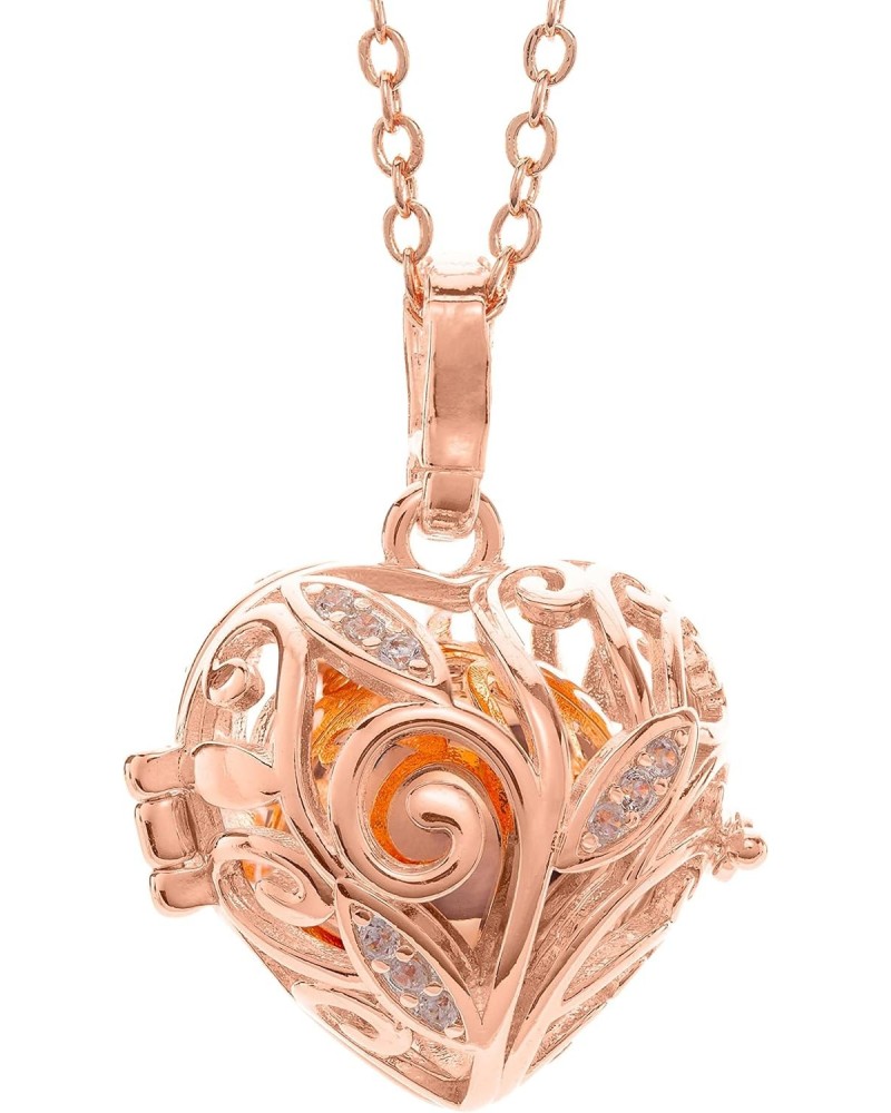 PYA Angel Caller necklace in rose gold 18 – 20 inch with pendant and sound ball | Individual women's jewellery made of heart ...