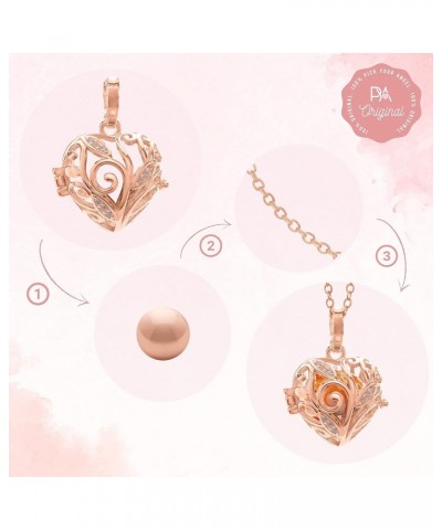 PYA Angel Caller necklace in rose gold 18 – 20 inch with pendant and sound ball | Individual women's jewellery made of heart ...