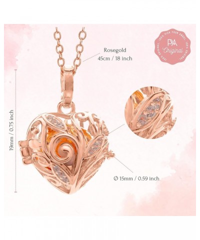 PYA Angel Caller necklace in rose gold 18 – 20 inch with pendant and sound ball | Individual women's jewellery made of heart ...