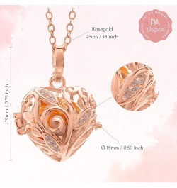 PYA Angel Caller necklace in rose gold 18 – 20 inch with pendant and sound ball | Individual women's jewellery made of heart ...