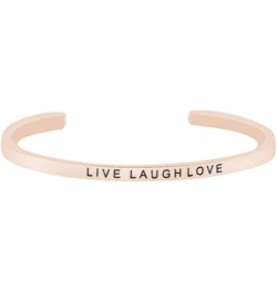 Personalized Inspirational Cuff Bracelet for Women in 14k Rose Gold Over Sterling Silver "LIVE LAUGH LOVE $29.70 Bracelets