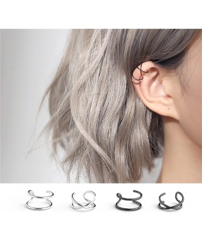 12 Pcs Ear Cuff for Women Girls,12 Styles Cartilage Clip On Earrings Set Stainless Steel Ear Clip Fake Cartilage Earring Non ...