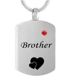 misyou Cremation Jewelry Brother Square Tag Urn Memorial Necklace for Ashes Keepsake Birthstone Jewelry $11.21 Necklaces