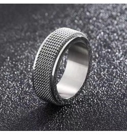 Spinner Ring for Men Woman,Gold Steel Black Titanium Steel Ring Personalized Woven Mesh,Size 5-12(8mm width) 10 steel $8.37 R...