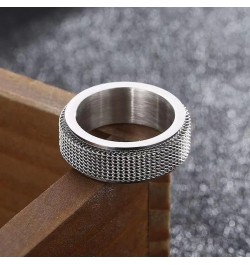 Spinner Ring for Men Woman,Gold Steel Black Titanium Steel Ring Personalized Woven Mesh,Size 5-12(8mm width) 10 steel $8.37 R...