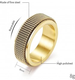 Spinner Ring for Men Woman,Gold Steel Black Titanium Steel Ring Personalized Woven Mesh,Size 5-12(8mm width) 10 steel $8.37 R...