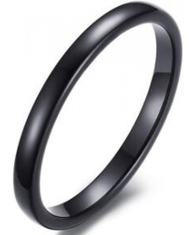 2MM Tungsten Carbide Stackable Ring Plain Wedding Band Black $7.36 Rings