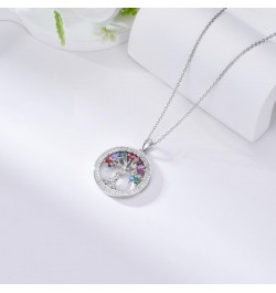 Tree of Life Necklace Birthstones S925 Sterling Silver pendant for Women Wife Mom Birthday Gifts for Her Colorful $27.00 Neck...