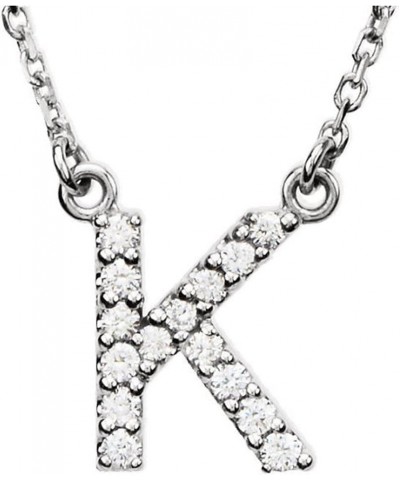 0.12 Carat (ctw) 14K Diamond Uppercase Letter 'A' to 'Z' Initial Pendant (Silver Chain Included), White Gold K $56.45 Necklaces