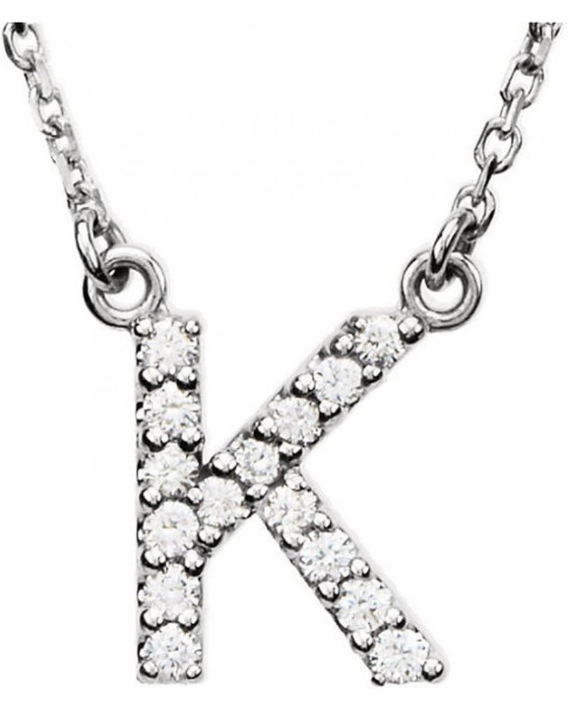 0.12 Carat (ctw) 14K Diamond Uppercase Letter 'A' to 'Z' Initial Pendant (Silver Chain Included), White Gold K $56.45 Necklaces