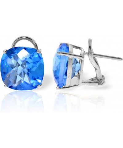 14k White Gold 7.2ctw Genuine Blue Topaz French Clip Earrings $263.96 Earrings