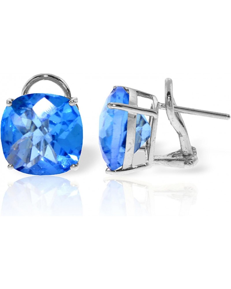 14k White Gold 7.2ctw Genuine Blue Topaz French Clip Earrings $263.96 Earrings