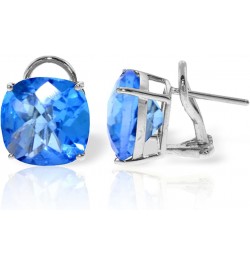 14k White Gold 7.2ctw Genuine Blue Topaz French Clip Earrings $263.96 Earrings