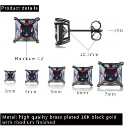 18K White Gold Plated Rainbow Earrings Set Hypoallergenic for Women Men Jewelry Gifts rainbow CZ $12.49 Earrings