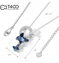 Blue Purple Pink Butterfly Crystal Pendant Necklace Birthday Gift for Women Girls Blue $12.32 Necklaces