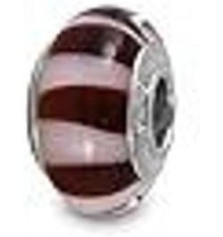 Genuine Murano Glass Charm Fit Pandora Charm Bracelets,925 Sterling Silver Colored Swirl Rainbow STRIPES ZEBRAS Snake lizard ...