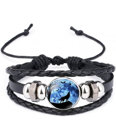 Gooey Adjustable Wolf Braided Leather Bracelet - Cute Bangle Bracelets for Women, The Pretty Gifts for Women Black $9.51 Brac...