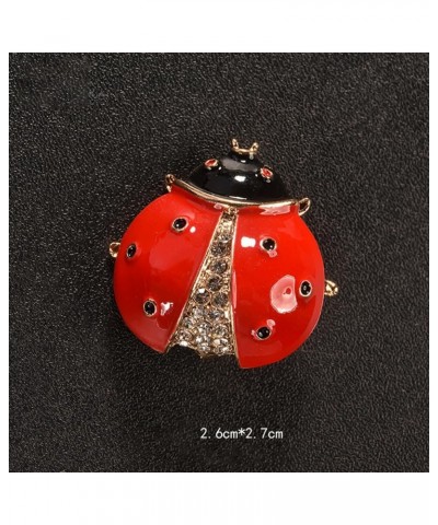 Dainty Ladybug Lapel Brooch Pin Rhinestone Crystal Insect Enamel Pins Clip Collar Dress Sweater Hat Scarf Brooches Pins Cute ...