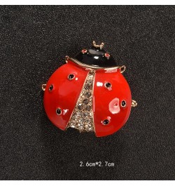 Dainty Ladybug Lapel Brooch Pin Rhinestone Crystal Insect Enamel Pins Clip Collar Dress Sweater Hat Scarf Brooches Pins Cute ...