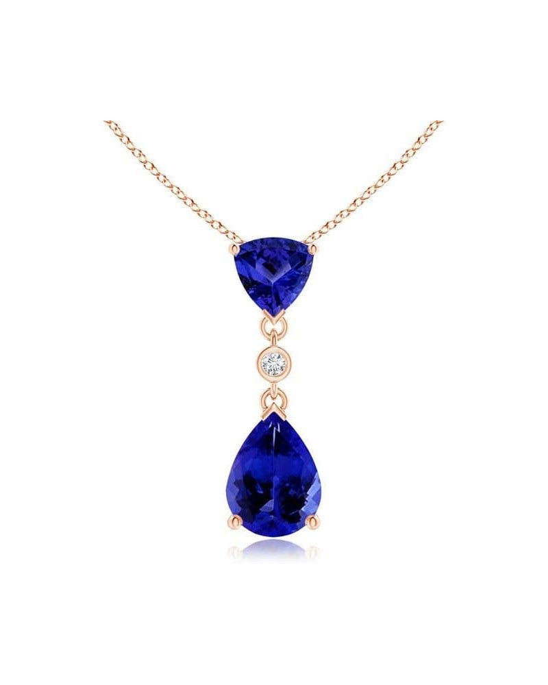 Natural Tanzanite Pendant Necklace for Women, Girls in 14K Solid Gold/Sterling Silver | December Birthstone | Jewelry Gift fo...