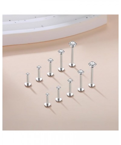 20G 18G 16G Threadless Push in Nose Rings Studs Surgical Steel Labret Jewelry Monroe Lip Rings Studs Medusa Ashley Piercing J...