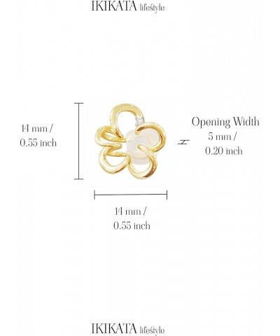 Korean Cuff Geometric Diamond Earring for Women Teen Girls - Gold Color, Cubic Zirconia, Safe for Sensitive Ears, Lightweight...