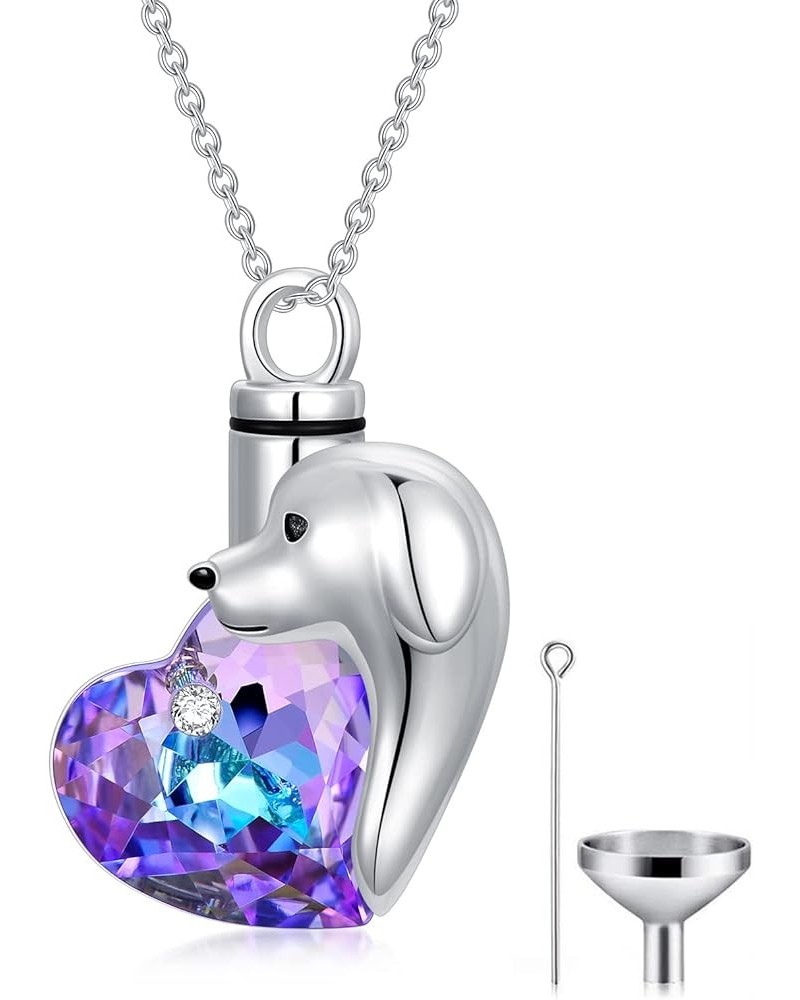 Cat/Dog Urn Necklace for Ashes Sterling Silver Pet Cremation Keepsake Memorial Jewelry for Ashes for Women Girls, Embellished...