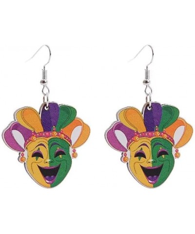 Mardi Gras Earrings Wooden Carnival Love Heart Truck Mask Hat Drop Dangle Earrings For Women Girls Party Jewelry Gift 1 Pair ...