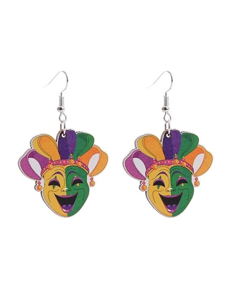 Mardi Gras Earrings Wooden Carnival Love Heart Truck Mask Hat Drop Dangle Earrings For Women Girls Party Jewelry Gift 1 Pair ...