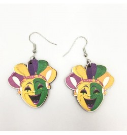 Mardi Gras Earrings Wooden Carnival Love Heart Truck Mask Hat Drop Dangle Earrings For Women Girls Party Jewelry Gift 1 Pair ...