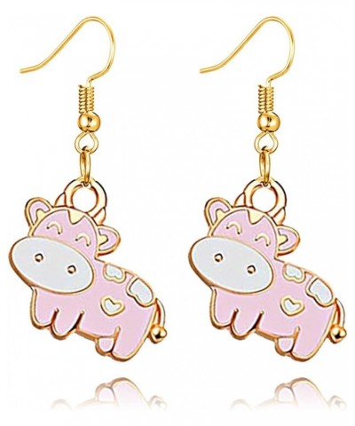 New Zodiac Cow Farm Pet Dangle Hook Earrings Cute Golden Cow Animal Drop Earrings for Women Girls Teens Birthday Friendship P...