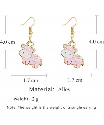 New Zodiac Cow Farm Pet Dangle Hook Earrings Cute Golden Cow Animal Drop Earrings for Women Girls Teens Birthday Friendship P...