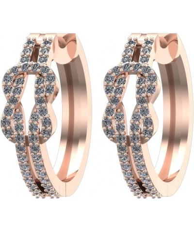 1-6 Carat Love Knot Diamond Hoop Earrings Value Collection Rose Gold 4.0 carats $699.30 Earrings