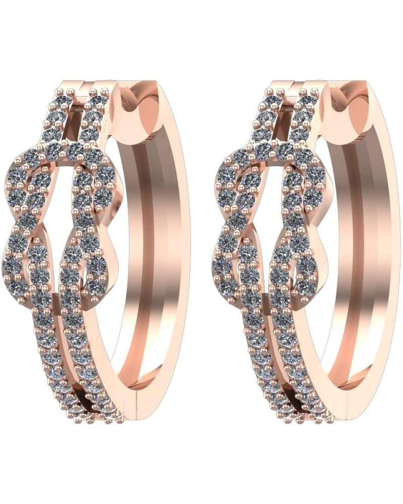 1-6 Carat Love Knot Diamond Hoop Earrings Value Collection Rose Gold 4.0 carats $699.30 Earrings