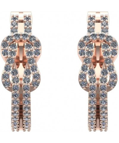 1-6 Carat Love Knot Diamond Hoop Earrings Value Collection Rose Gold 4.0 carats $699.30 Earrings