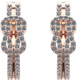 1-6 Carat Love Knot Diamond Hoop Earrings Value Collection Rose Gold 4.0 carats $699.30 Earrings