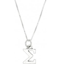 Sterling Silver Oxidized Sigma Greek Sorority Letter Charm with Box Chain Necklace 20.0 Inches $16.06 Necklaces